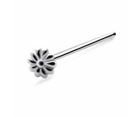 Little Flower Shaped Silver Straight Nose Stud NSKA-762